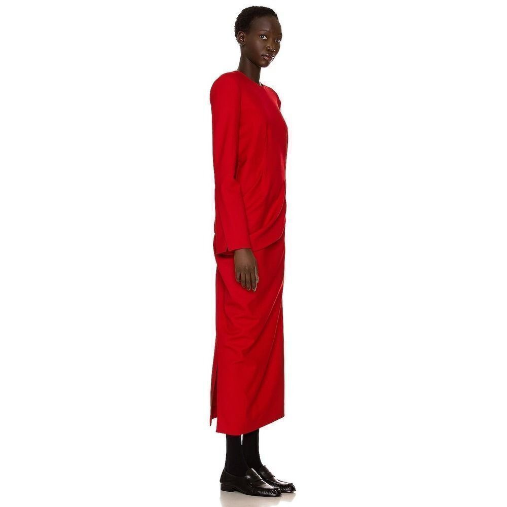 THE ROW Lucienne Wool Dress in Red US8 - Picture 4 of 12